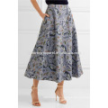 New Fashion Printed Jacquard Midi Skirt DEM/DOM Manufacture Wholesale Fashion Women Apparel (TA5109S)